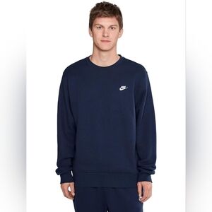 Nike Men's Navy Blue Club Fleece Crewneck Sweatshirt XL